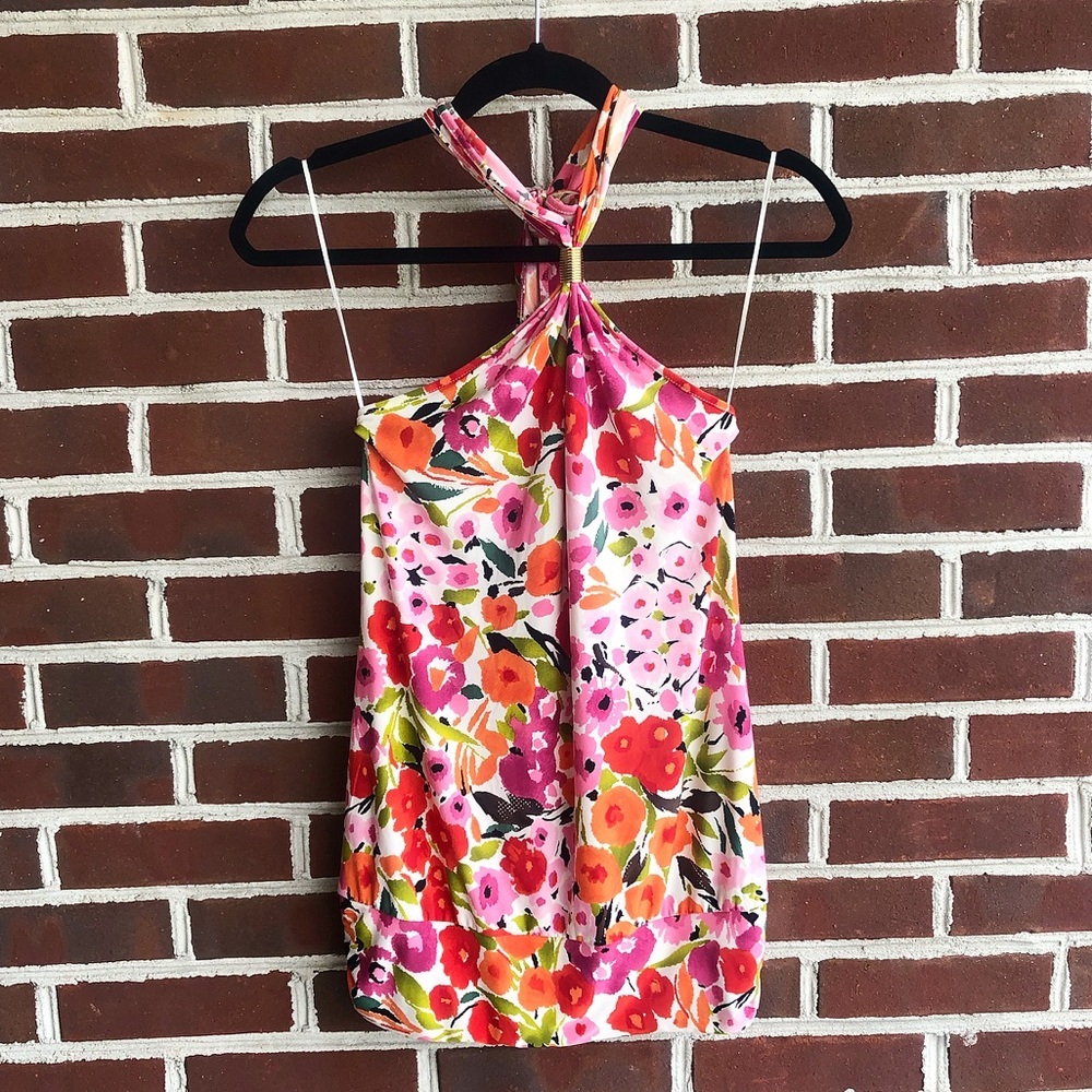 Express Floral Halter Tie-Back Size XS